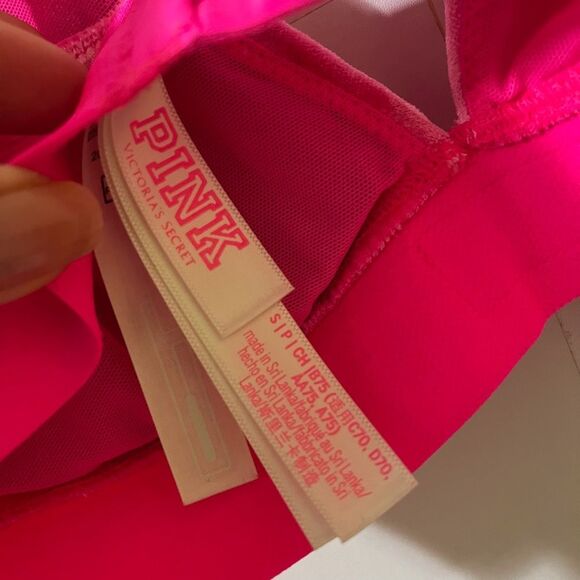 Victorias Secret Pink Size S Pink Velvet Bralette Triangle - Picture 3 of 3